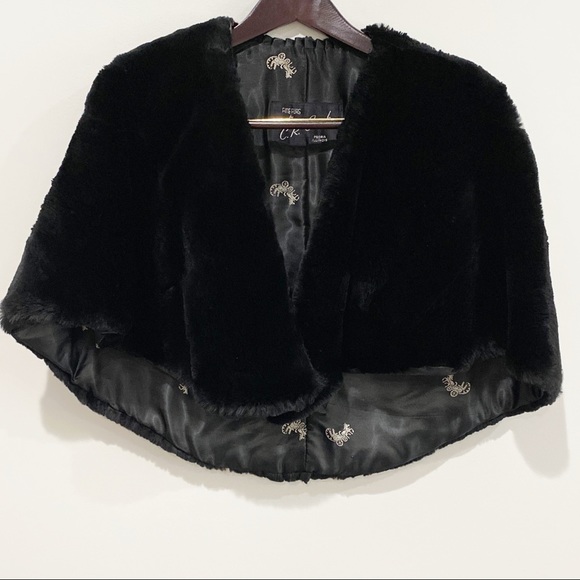 CR Cook Jackets & Blazers - CR COOK Black Fine Fur Shawl/Capelet, One Size